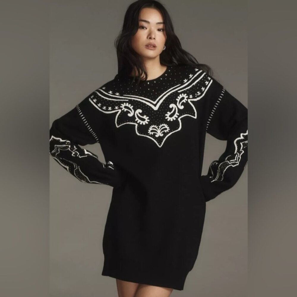 NWT Size M - ANTHROPOLOGIE STUDDED SWEATER DRESS (NWT US$ 198)